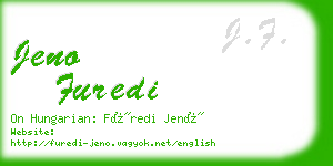 jeno furedi business card